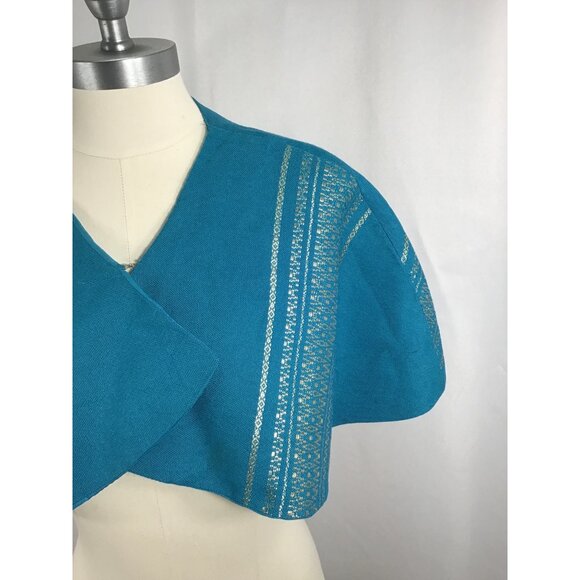 Vintage Nago Folkcrafts Okinawa cape Handcrafted virgin wool OOAK Japanese - Picture 2 of 7